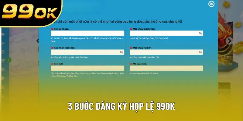 3 bước đăng ký hợp lệ 99OK 3 bước đăng ký hợp lệ 99OK